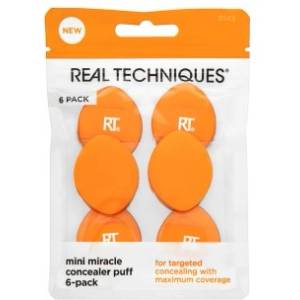 Real Techniques Mini Miracle Concealer Puff 6 Pack гъбичка за фон дьо тен