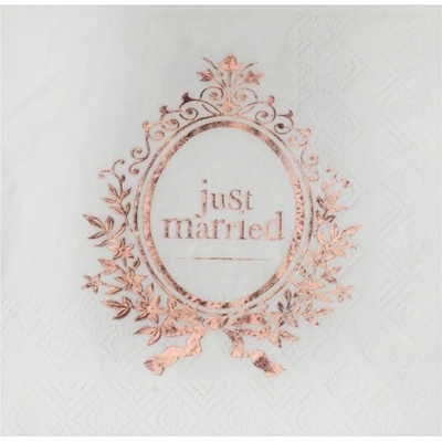 Santex ubrousky Just Married Rose Gold 25x25cm 20ks