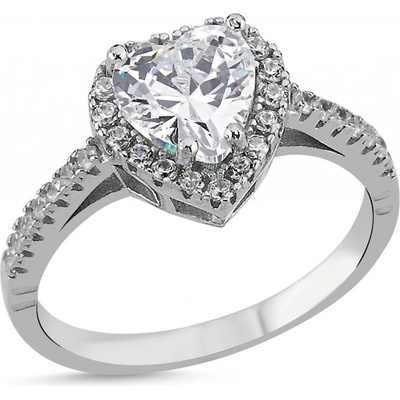 Lunica Stříbrný zásnubní prsten SRDCE 0532 6