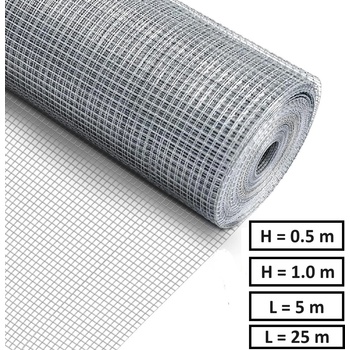 NIKA Електрозаварена мрежа HOBBY FENCE, 6.3 x 6.3 мм. , ø 0.55 мм. , поцинкована (RO 81925)