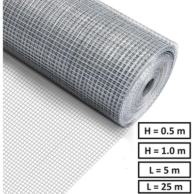 NIKA Електрозаварена мрежа HOBBY FENCE, 6.3 x 6.3 мм. , ø 0.55 мм. , поцинкована (RO 81925)