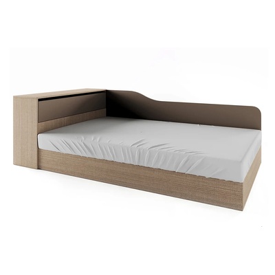 Bogdan Furniture I Легло приста Mod 2002 за матрак 120/190, Мока/Лате