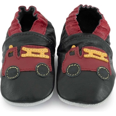 Carozoo Kožené capáčky s koženou podrážkou hasiči Černá – Zboží Dáma