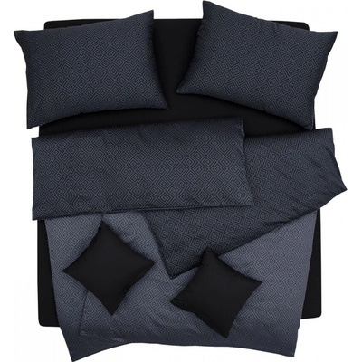 SCANquilt obliečky SATÉN DESIGN kristal tmavá sivá 140x220 70x90