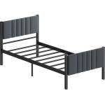 ASIR GROUP Метално единично легло LUNOR 90x200 см, антрацит, максимално натоварване 120 кг (AS3245)