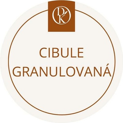 Davídkovo koření Etiketa Cibule granulovaná béžová průměr 4,5 cm 1 ks