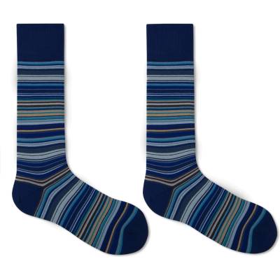 Paul Smith Чорапи Paul Smith Men's Multi Stripe Cotton Crew Socks - Navy 47