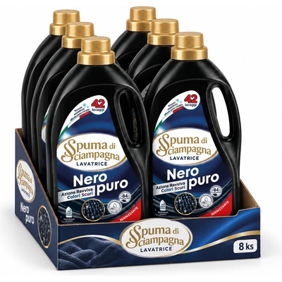 Spuma di Sciampagna Nero Puro prací gel na černé a tmavé prádlo 8 x 1,89 l 336 PD