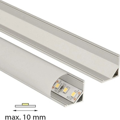 McLED ML-761.041.02.2 Rohový hliníkový profil RS, 16x16 mm, mléčný difuzor, komplet, 2 m - 2 m