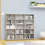 vidaXL CD шкаф, бетонно сив, 100x23x89, 5 см, инженерно дърво (801791)