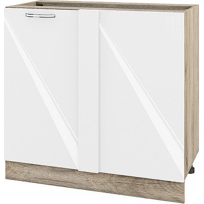 ИРИМ Долен ъглов кухненски шкаф Сити АРФ-Бяло гланц-05-42 90 см