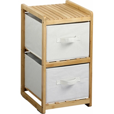 KESPER Bambusový regál se dvěma úložnými boxy 29,5 × 33,5 × 57 cm