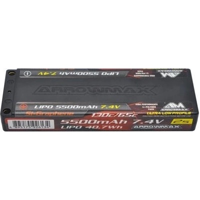 Arrowmax AM Lipo 5500 mAh 2S TC Ultra Low Profile 7.4 V 65C Continuous 130C Burst 5mm Si-Graphene AM-700716