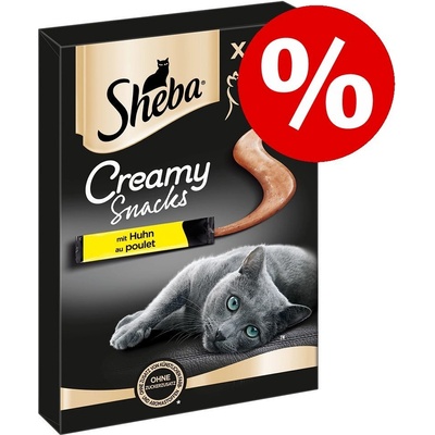 Sheba Creamy Snacks Kuřecí a losos 9 x 12 g