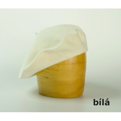 vlněný baret jednobarevný 11 5´ bílá