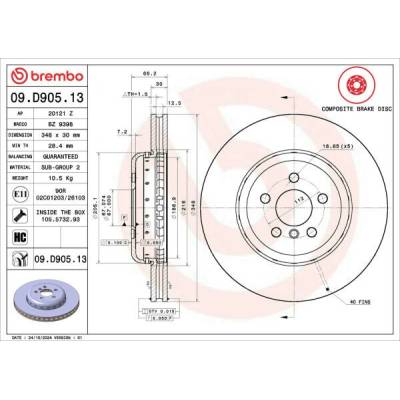 Brzdový kotúč BREMBO 09.D905.13