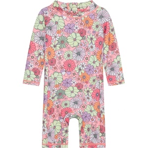 Color Kids Детски цял бански от ликра (UV защита) Color Kids Baby's Suit L/S AOP Lycra - Coral Blush - размер 98 (EU) (750-2552-0115)
