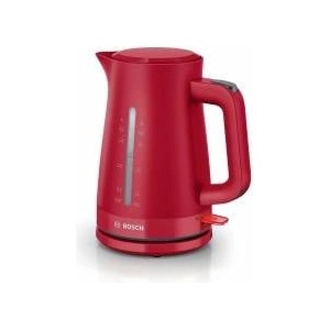 Bosch cordless kettle MyMoment TWK3M124, automatic shut-off, overheating protection, cup indicator, dual water level indicator, removable limescale filter, 1.7 L, 2400 W, matte red Електрически кани