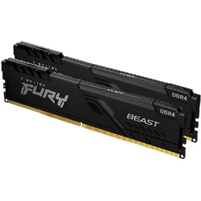 DRAM 32GB 3200MT-s DDR4 CL16 DIMM (Kit of 2) 1Gx8 FURY Beast Black (KF432C16BB1K2)
