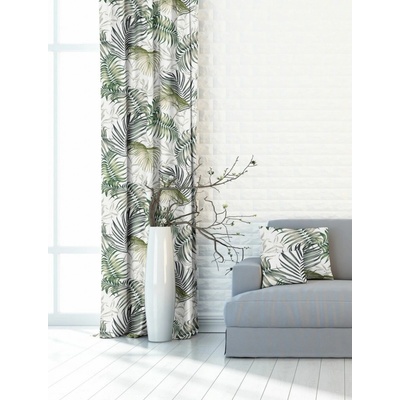 Záves dekoračný alebo látka, OXY Palmové listy, zelené, 150 cm 150 cm