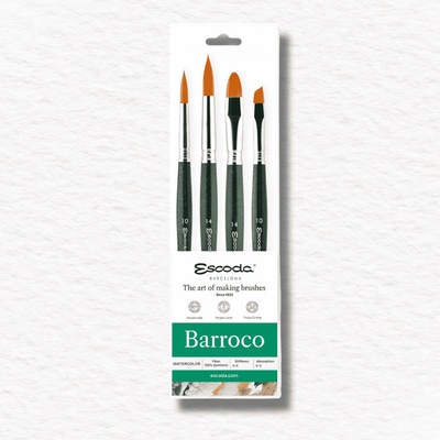 ŠTETCE NA AKVAREL - ESCODA - BARROCO - SÉRIA 8915- KRÁTKA NÁSADA | 4 KS