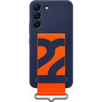 Samsung Galaxy S22 S901 Silicone cover with strap navy (EF-GS901TNEGWW)