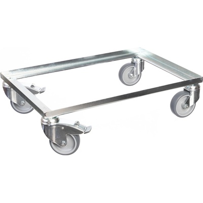 PK Group Vozík pod prepravky kov 600x400 mm 2 otočné 2 brzdy kolesa 100 mm 4S