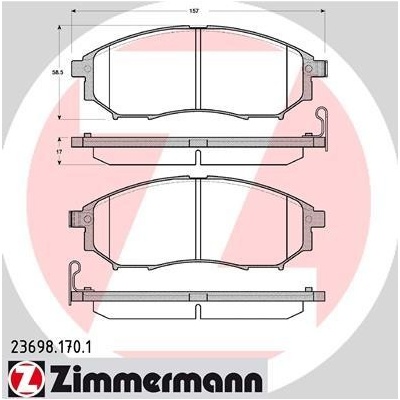 Sada brzdových platničiek kotúčovej brzdy ZIMMERMANN 23698.170.1