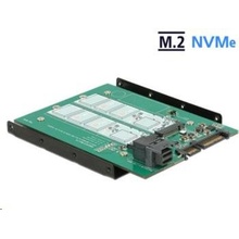 Delock 3.5” Převodník SATA 22 pin / SFF-8643 NVMe > 1 x M.2 NGFF Key M + 1 x M.2 NGFF Key B | 62704