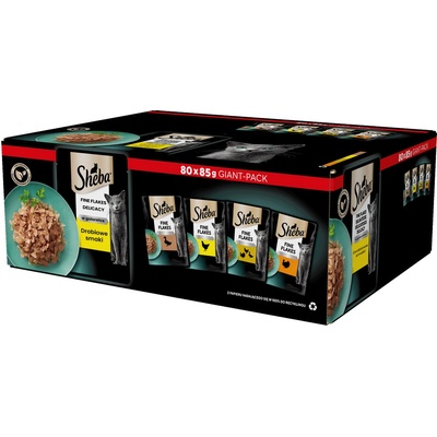 SHEBA sáčky Delicacy Poultry flavours s kachnou, s kuřetem, s drůbeží, s krůtou 80x85 g