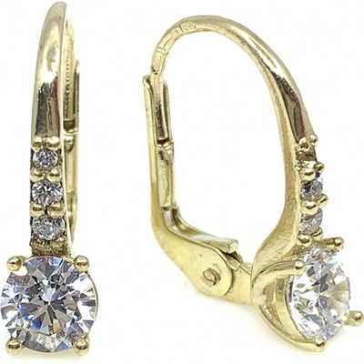 Jan Kos jewellery zlaté náušnice s bílým kamenem 31505681