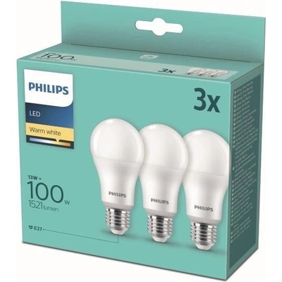 Philips 8718699694920 žiarovka Philips LED E27, 13W, 1521lm, 2700K, biela, 3 ks