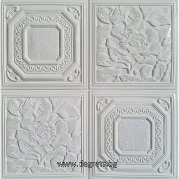Image 1 of Самозалепващ 3d тапет бял Цветя