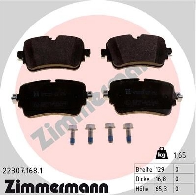 ZIMMERMANN Sada brzdových platničiek kotúčovej brzdy 223071681
