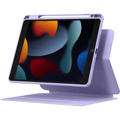 Baseus Minimalist Series Magnetic Protective Case - полиуретанов калъф с отделящ се кейс за iPad 9 (2021), iPad 8 (2020), iPad 7 (2019) (лилав)