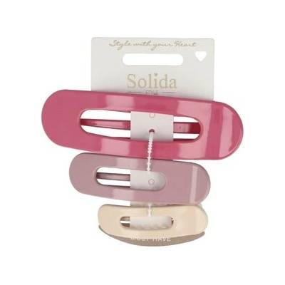 Solida Skřipec do vlasů ploché vícebarevné Sponky do vlasů Unisex 28 g