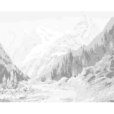 ZUTY Bodkovanie - HORY NA KAUKAZE Rámovanie: bez rámu a bez vypnutia plátna, Rozmer: 40x50 cm