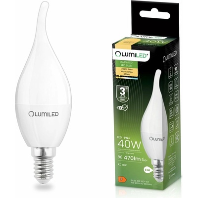 Lumiled LED žiarovka E14 BA35 5W = 40W 470lm 3000K Warm 180°