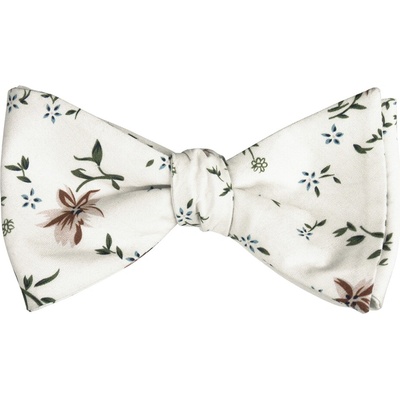 Quentino bavlněný vázací s modro hnědými květy PMVZBA08 smetanový – Zbozi.Blesk.cz