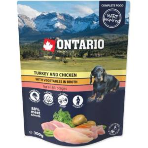 ONTARIO Пакетче Ontario пуйка и пиле със зеленчуци в бульон 300g (214-3338)