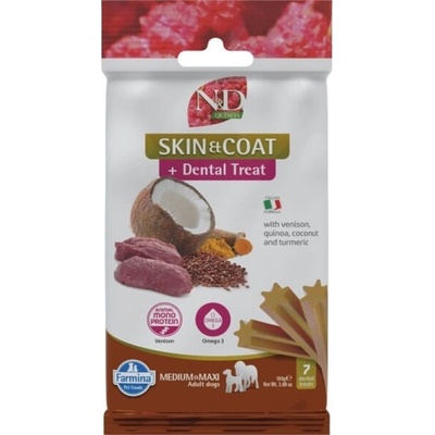 N&D QUINOA Dog Dental Snack Skin & Coat Venison Medium & Maxi 100 g