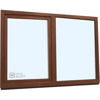 KNIPPING Plastové okno - 70 AD, 1800x1200 mm, FIX/OS, ořech Barva, imitace: ořech/bílá (jednostranně)