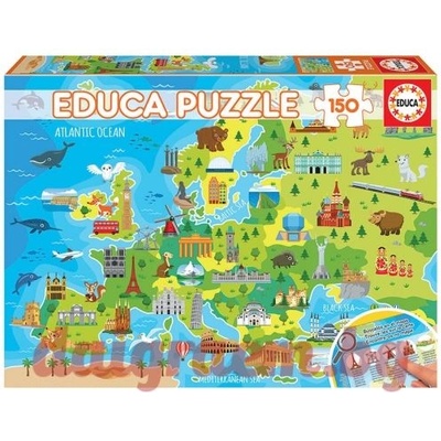 Educa Пъзел educa 18607 - 150 части - Карта на Европа (edu18607)