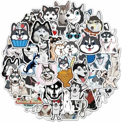 Set 50 samolepek sibiřský husky