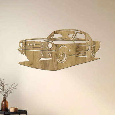 dřevo života Dřevěný obraz Ford Mustang Rozměry (cm): 80x40, Zvolte barvu dekoru: Dub zlatý