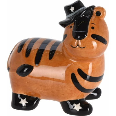 Detská keramická pokladnička Tiger, oranžová