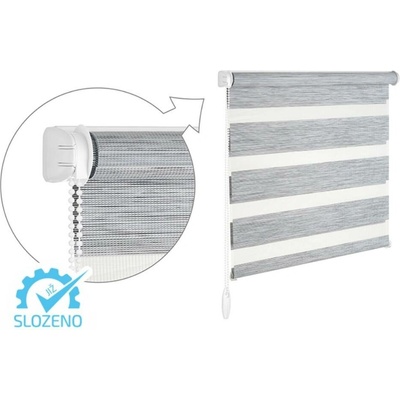 Zebra-shop Den a noc komplet Premium Bílo-šedý melír BH 67 150 x 103 cm vlevo