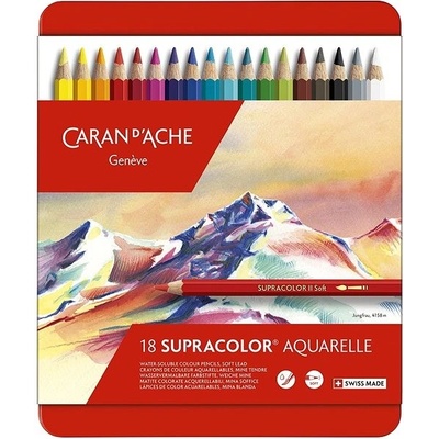 Caran d'Ache 3888.318 Supracolor umělecké akvarelové pastelky 18 ks