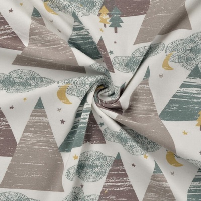 Strima Cotton/EA Jersey Print - forest night, šedohnedá