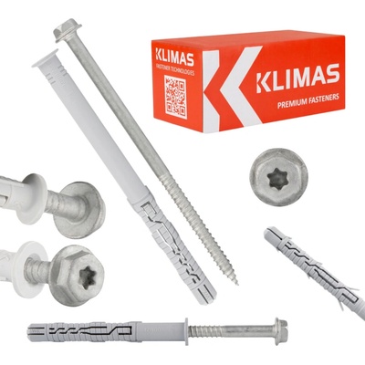 KLIMAS Wkret-met KPR-FAST Ø12 mm Rámová hmoždinka so skrutkou so 6 hrannou hlavou a vlisovanou podložkou TX-40, SW-13 360 mm - 20 ks